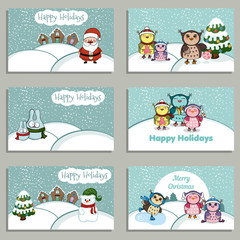 Christmas and new year greeting card