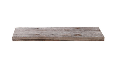 Old plank wood isolated on white background.