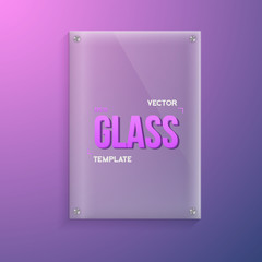 Illustration of Transparent Vector Glass. Set of Realistic Vector Glass Frame Templates. EPS10 Vector Plastic Plate Set