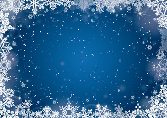 Christmas blue winter background