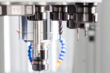 High precision CNC machining center working