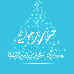 Merry Christmas and Happy New Year 2017 background. Christmas tree. Vector