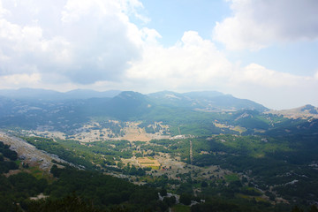 Fototapeta na wymiar Aerial view on Montenegro hills