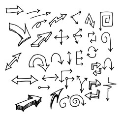 Vector hand drawn arrows set eps10