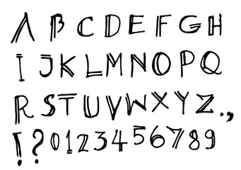 Hand drawn alphabet letters Vector eps10