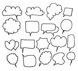 Fototapeta premium Vector of Hand Drawn Doodle Style Speech Bubbles eps10