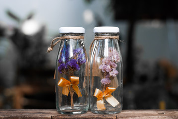 flowers inside bottle