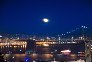 Fototapeta na wymiar Super Moon over San Francisco