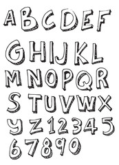 Hand drawn alphabet letters Vector eps10