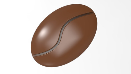 Brown Coffee Bean 3d Rendering isolated on a white background