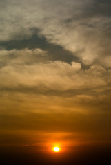 Nice clouds with sunset in sky