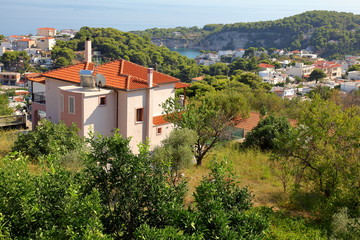 Obraz premium Living house Patitiri subburb,Alonissos,Greece