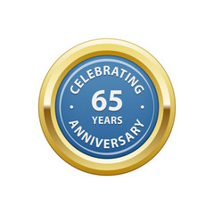 Celebrating anniversary 65 years badge  
