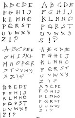 Hand drawn alphabet letters Vector eps10