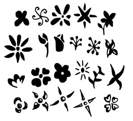 Set of flower doodle sketch eps10