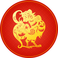Chinese Traditional Cock Pattern