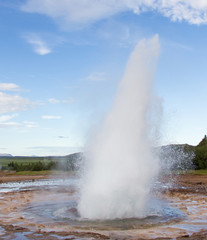Strokkur eruption in the Geysir area, Iceland