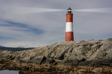 Lighthouse Les eclaireurs in Beagle Channel near Ushuaia