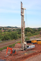 mobile drill on a construction site