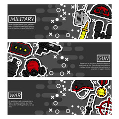 Set of Horizontal Banners about Military
