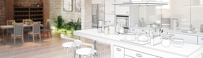 Kitchen in the Loft (panoramic)