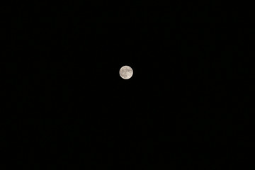 full moon in the dark sky on a night in autumn