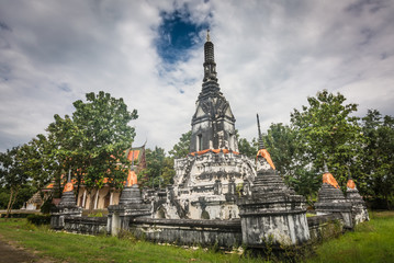 Ancient  Phra prang, Watplup  Bangkaja, Chanthaburi, Thailand.