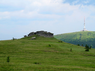Peter stones and Praded, the highest hill of Moravia (Czech Republic)