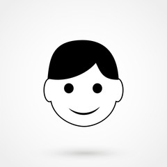 boy icon simple design on a white background. Vector illustration