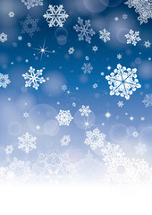 Christmas blue snowflake winter background