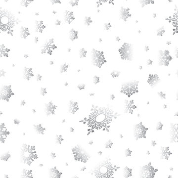 Black and white seasonal snowflake seamless background