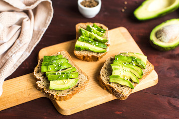 useful toast with avocado