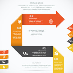 Folded Paper Design Infographic Background. EPS 10 vector.