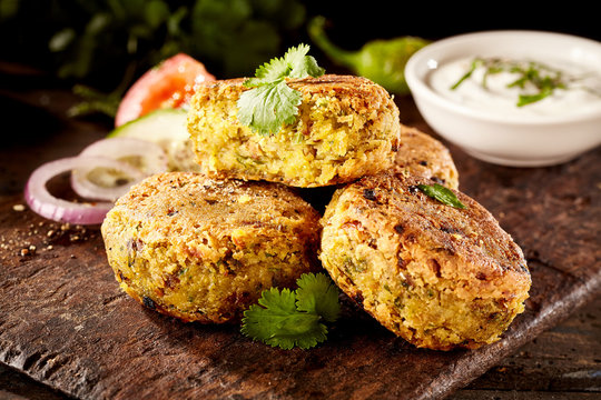 Tasty falafel patties with chickpea and fava beans