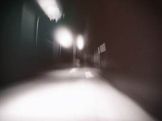 Night street in motion blur