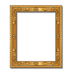 rectangular frame gold color with shadow