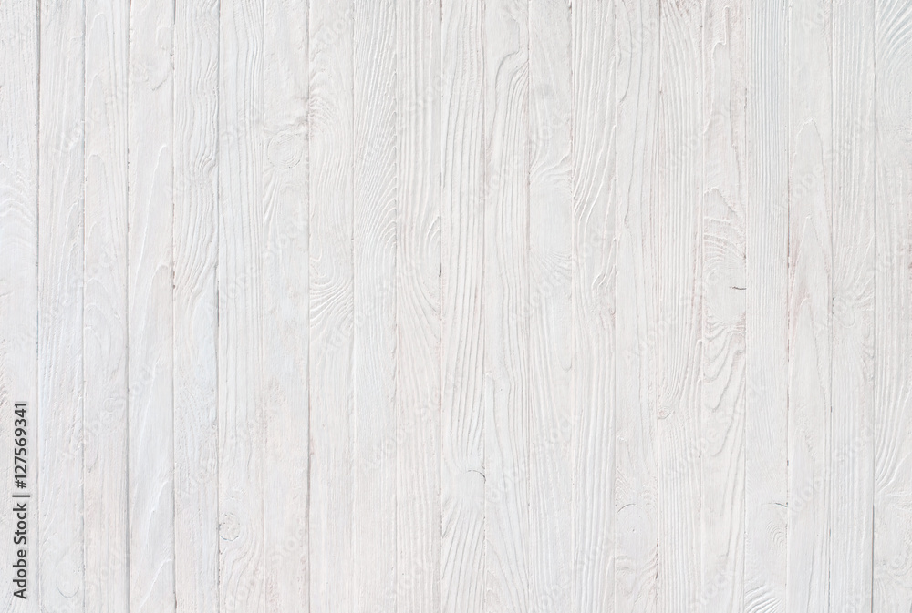 Wall mural white wood texture background