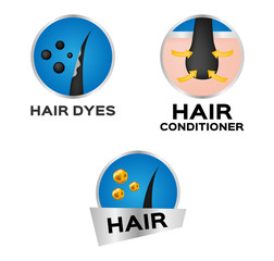hair dyes and hair conditioner logo, icon and vector . anatomy