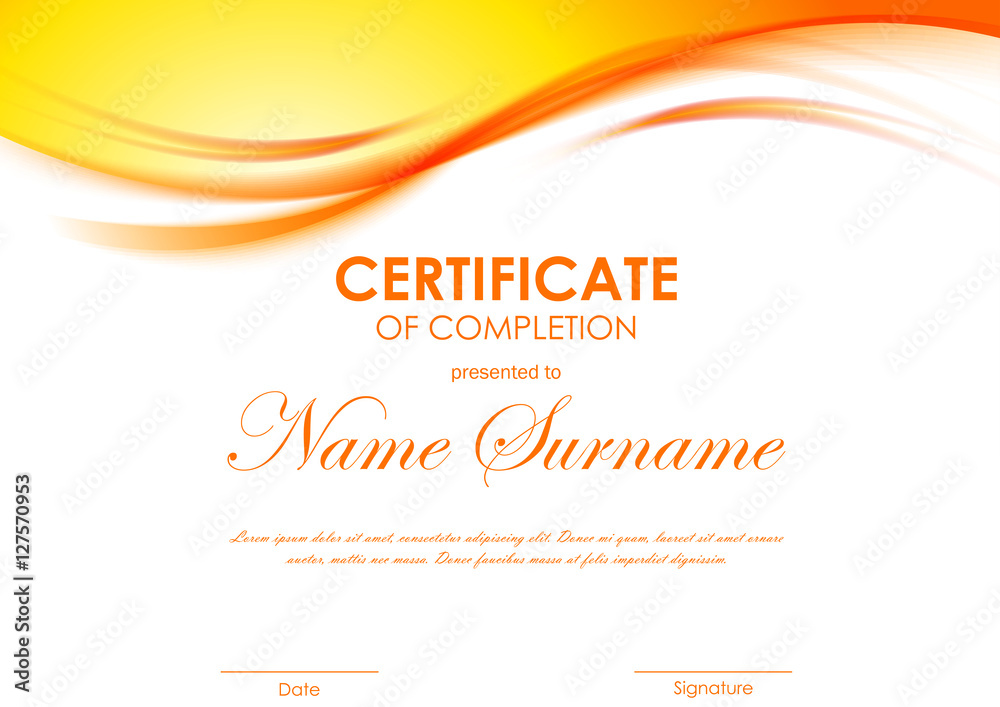 Poster certificate of completion template