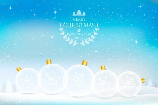 Christmas background, greeting card. Christmas balls with black