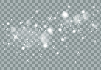 Falling Christmas Shining transparent beautiful snow isolated on transparent background. Snowflakes, snowfall. snowflake vector. Vector illustration