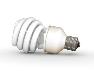 Energy Saving Light Bulb. Image with clipping path