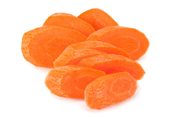 Ripe big carrot on white