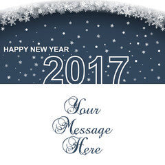 Happy New Year 2017. Calendar design typography vector. Paper white design with shadows.