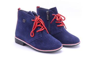 blue men's shoes isolated on white