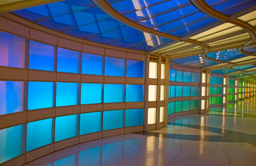 Underground passage in the Chicago O'Hare airport