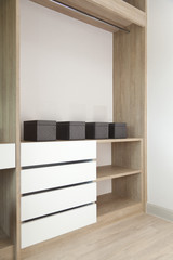 Fototapeta premium Empty shelf and cabinet, home interior