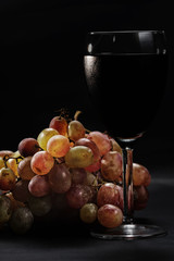 Grapes and red wine