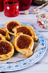 Homemade buns with jam