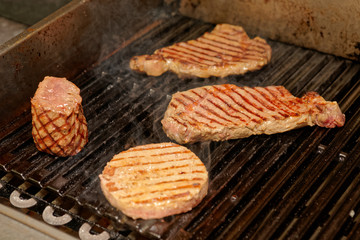 Various meats on grill